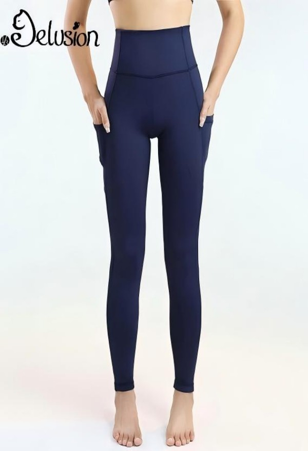 1/3 Delusion Women Leggings Navy Blue Yoga Leggings Workout Sportswear